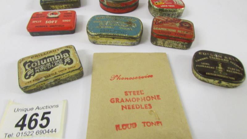 A quantity of gramaphone needles in tins, HMV, Columbia, Edison Bell etc., - Image 3 of 3