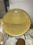 A vintage child's wicker chair, collect only