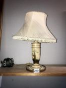 A vintage oriental laquered table lamp