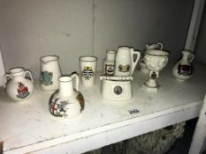 10 large pieces of Goss crested china