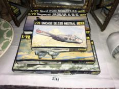 5 vintage Heller 1/72 scale model aircraft kits