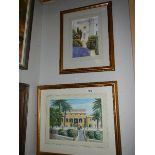Two good gilt framed prints. 59 x 50 cm and 40 x 50 cm. Collect only.