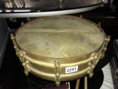 A 1920's brass Peerless & Co, Sherbourne Road, Balsall Heath, Birmingham, England snare drum - 34.