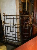 A good Victorian brass and iron bedstead complete with side irons. Collect only.