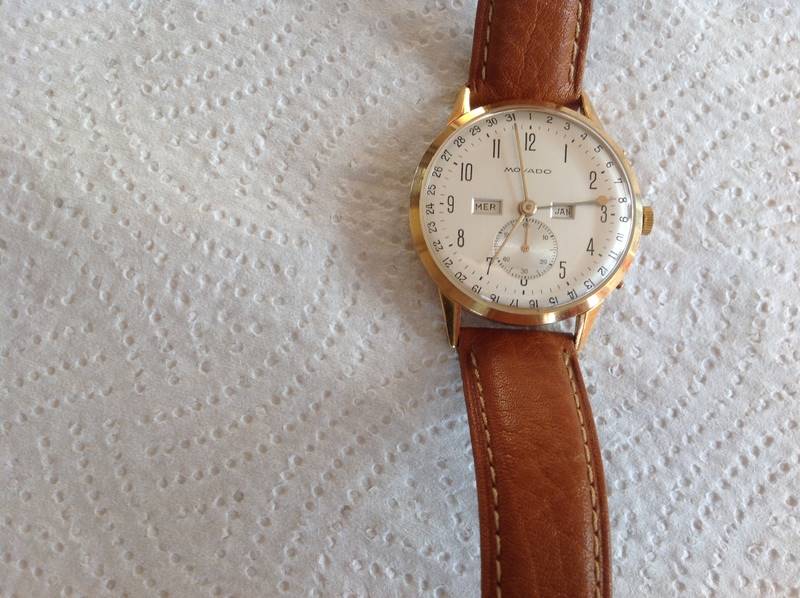 A Movado 18ct gold 1950's gent's wrist watch, fully serviced. Watch is genuine, there is no - Image 4 of 6