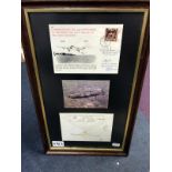 A framed Waddington 35 Anniversary of Avro Lancaster 1941 - 1976, signed FDC & a signed envelope