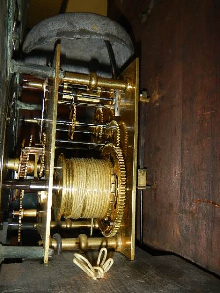 An 8 day brass dial long case clock, 'John Davie, Lithgow'. Collect only. - Image 5 of 5