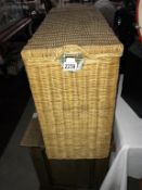 An unusual wicker linen basket - 90cm x 30cm x 55cm high