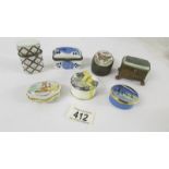 A Victorian French ring box and seven assorted trinket boxes.