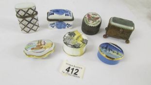 A Victorian French ring box and seven assorted trinket boxes.