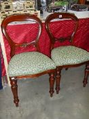 A pair of mahogany chairs. Collect only.