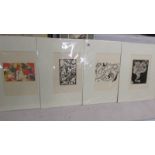 Wassily Kandinsky (1866-1944) A set of 4 x woodcut prints on Arches paper of which 3 are plate