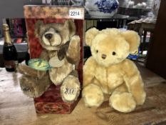 A Millenium Teddy original Bear with growler & a Bear Factory Bear