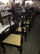 A set of 8 good quality heavy mahogany dining chairs