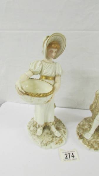 A pair of 19th century Royal Worcester figurines. - Image 2 of 9