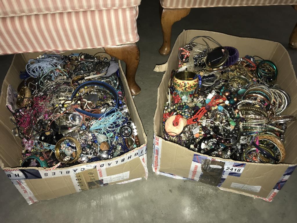 2 large boxes of costume jewellery. COLLECT ONLY