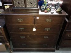 An Edwardian mahogany chest of drawers (107cm x 49cm x 102cm high) (Collect only)