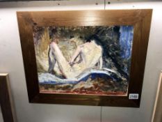 An original Franklin White nude study painting on board, Signed & dated Dec 31, 1965 (Image 39.5cm x