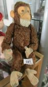 A vintage toy monkey, 43 cm.