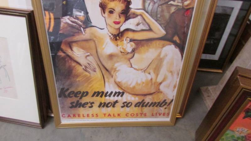 Second world war poster " Keep mum she's not so dumb, careless talk costs lives" Crown copyright - Image 3 of 3