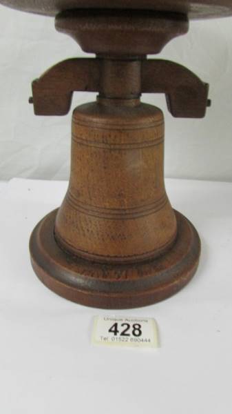 A rare heavy oak revolving ship's comport (bowl). - Image 2 of 3