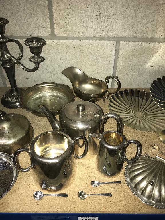 2 shelves of Silver plate items - Image 3 of 6