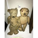 2 vintage Bears (1 straw filled)