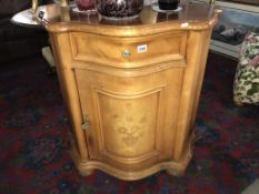 An inlaid cabinet with domed front, faded. (Collect only)