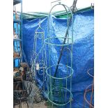 A collection of wrought iron obeliska, plant trainers etc., Collect only.