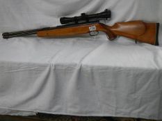 Weihrauch HW77 .177 cal. U/L beech stock, serial 1026585, Nikko Stirling M/master scope. COLLECT