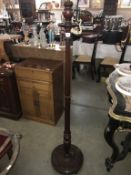 An Edwardian Mahogany floor standing standard lamp Height 159cm