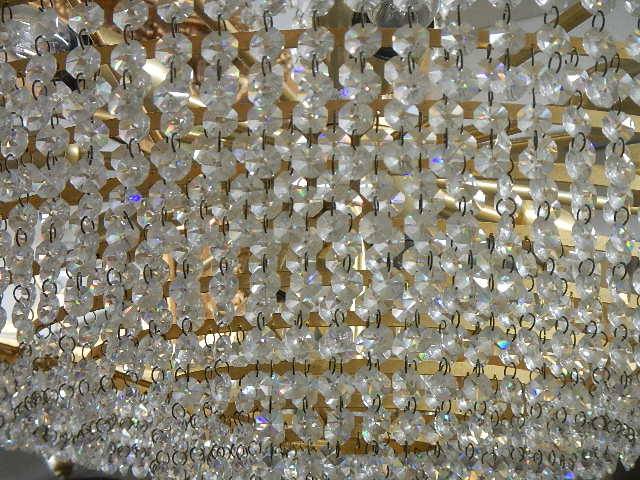 A large layered glass chandelier, approximately 86 cm diameter and 76 cm drop. Collect only. - Image 2 of 5