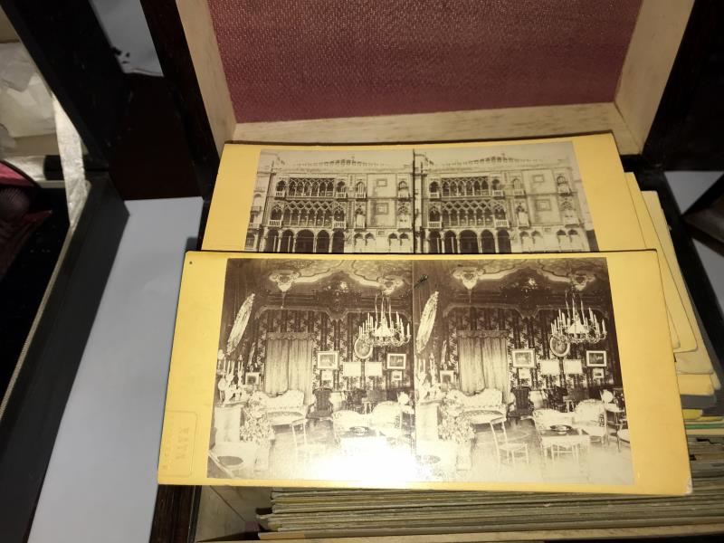 A good Victorian stereoscopic viewer marked with Crown Treasury, complete with box of cards. in - Image 8 of 33