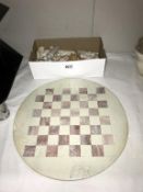A soapstone chess set (some pieces A/F) Collect only.