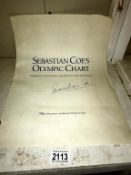A vintage signed Sebastian Coe Olympic chart