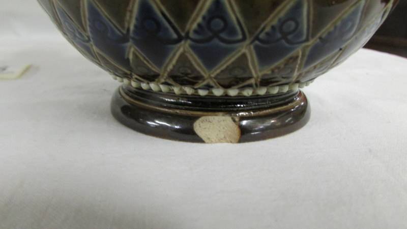 A Royal Doulton two handled vase in a blue, brown and white pattern, various artists including - Image 4 of 4