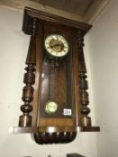 A Victorian Vienna wall clock Height 61cm (COLLECT ONLY)