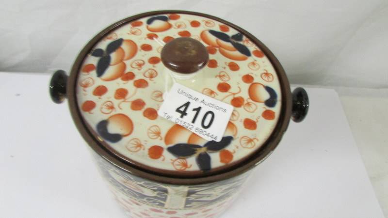 A Mason's Ironstone style biscuit barrel (missing handle). - Image 3 of 4