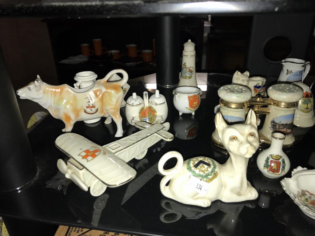 A selection of crested china including Shelley Lincoln model of Bleriot war plane - Image 2 of 6
