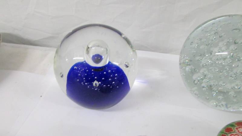 Four millifiori glass paperweight and three large glass paperweights. - Image 3 of 8