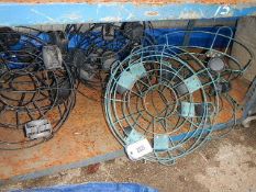 A number of round wire trolleys for large plant pots. Collect only.