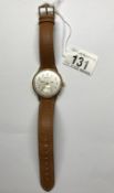 A Movado 18ct gold 1950's gent's wrist watch, fully serviced. Watch is genuine, there is no