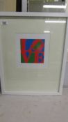 Robert Indiana (1928-2018) Print entitled 'Love' published in the Netherlands circa 1990s. Frame