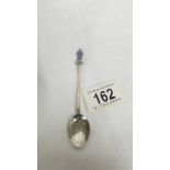 A liberty & Co., silver spoon with commemorative first world war 'Injured soldier' finial, Hall