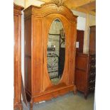 A good French single mirrored door armoire.