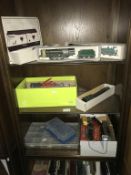 Repairable and spare model railway items (including loco)( 3 shelves)