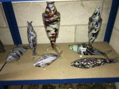 A quantity of glass art fish