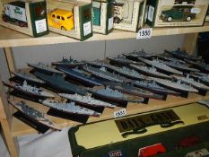 A good selection of plastic model battle ships.