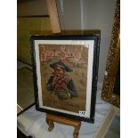 A framed and glazed poster 'Burglar Sandy, Felix Godart'. 33 x 41 cm (collect only).