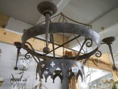 An old wrought iron ceiling light. Collect only.